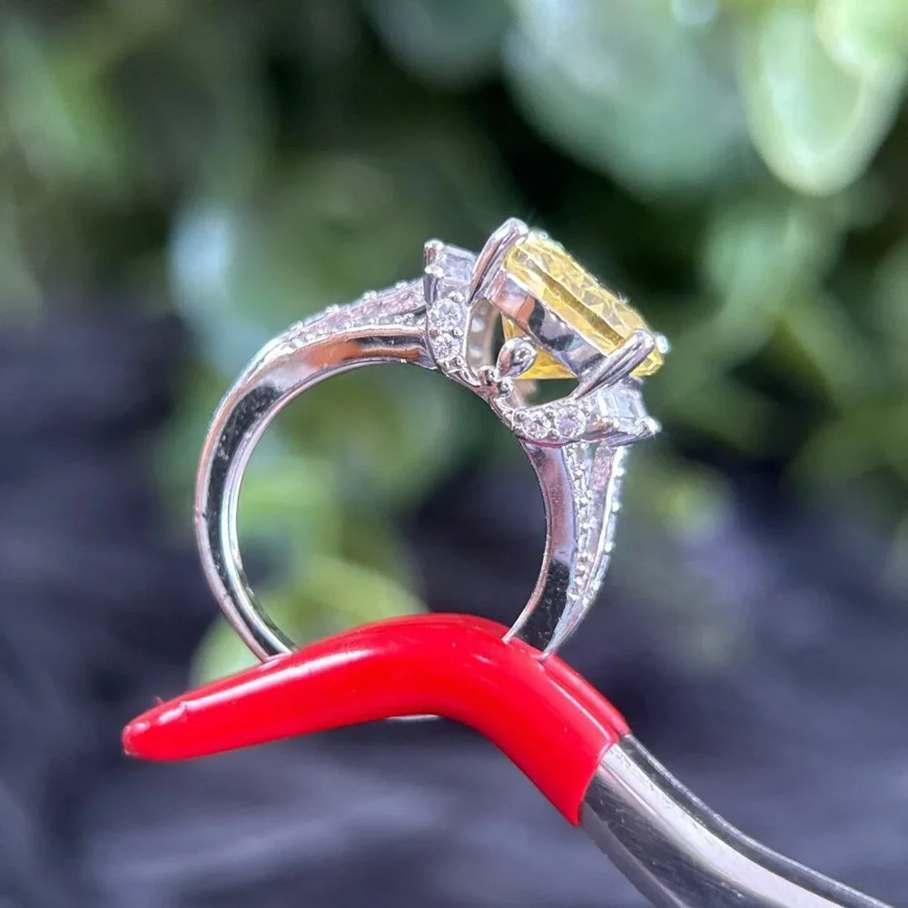 Lemon Quartz/Cz Silver 925 Ring‎